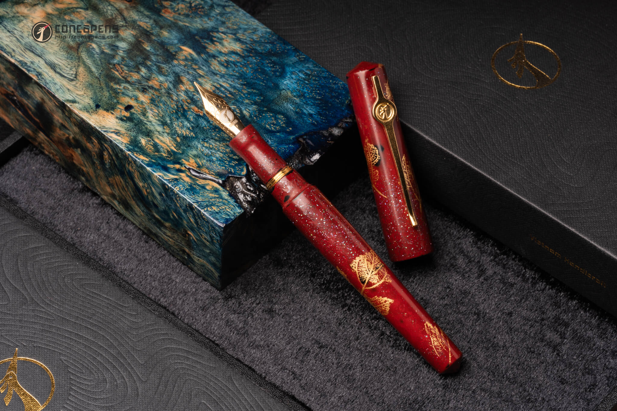 **Vietnamese Lacquer Fountain Pen - "Autumn Essence"** in CONCOPENS' "Hanoi Autumn" Collection