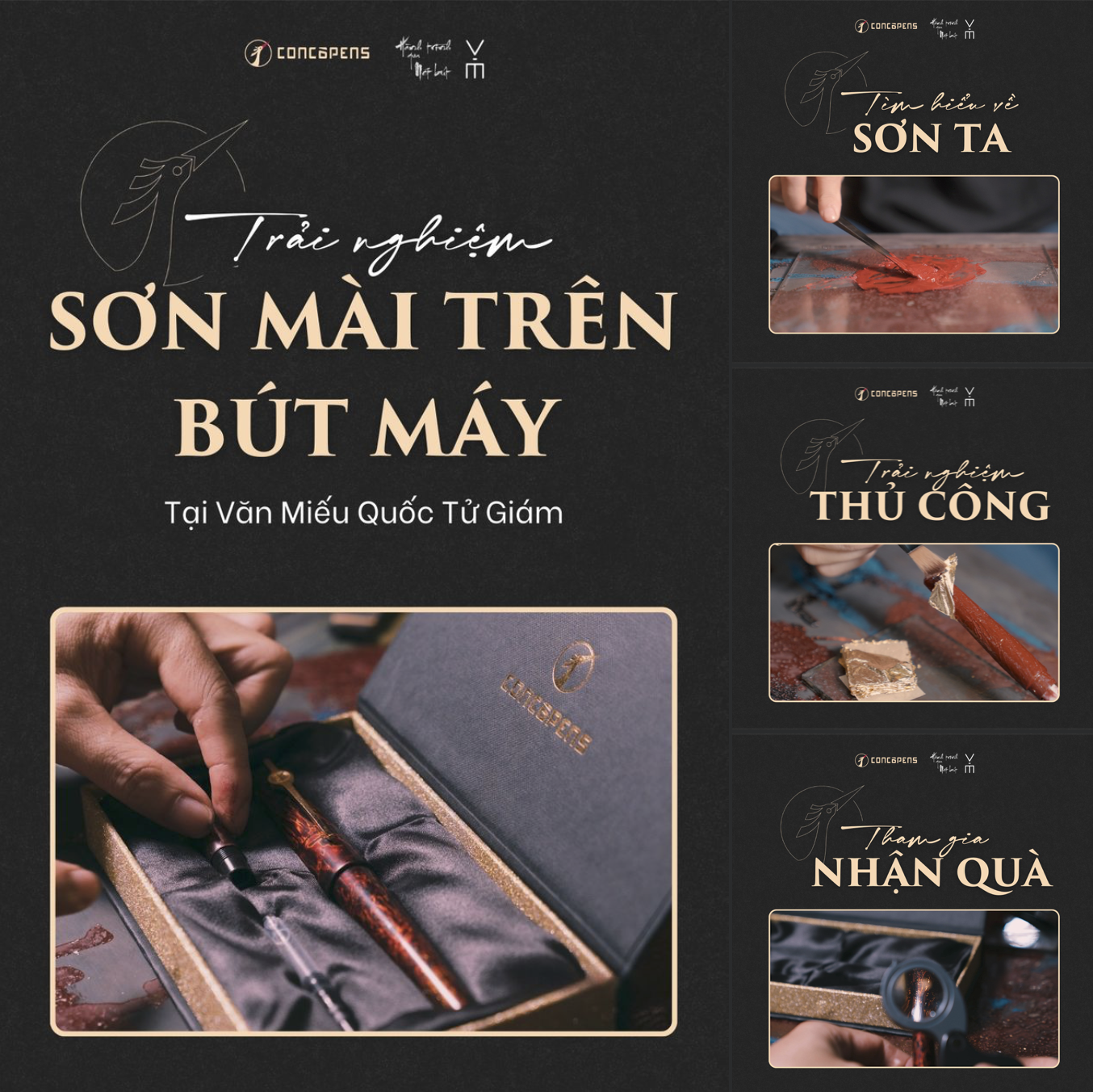 Trải nghiệm tự tay thực hiện sơn mài trên bút máy